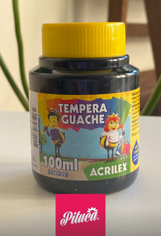 TEMPERA GUACHE ACRILEX NEGRA 100 ML